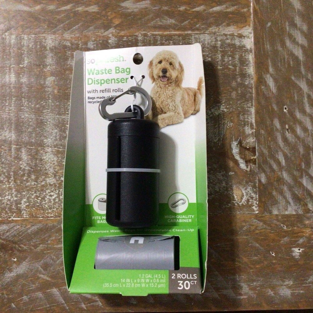 So Phresh Dog waste bags With Dispenser & dog leash‎ clip With 2 Rolls 30 Ct